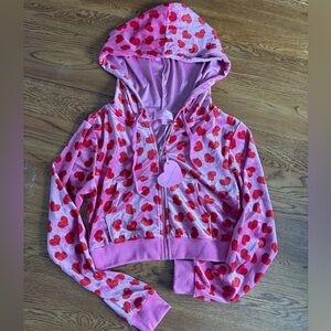 Sugar Thrillz Pink and Red Cropped Track Jacket